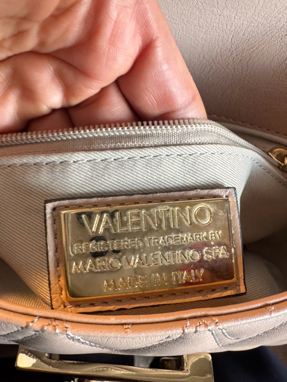 Mario Valentino Quilted Top-Handle Shoulder Bag in Blush Pink - Picture 7 of 11